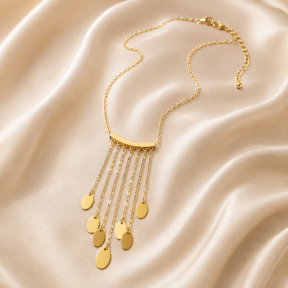 Gold Plated Layered Chain Pendant Necklace for Women | GEMSILK