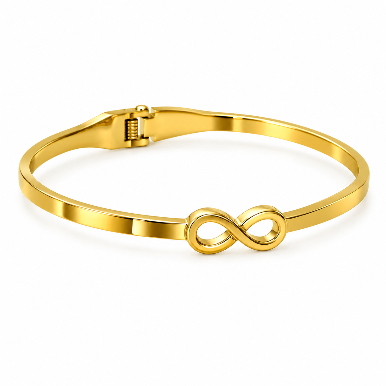 Gold Plated Infinity Bracelet for Women | Minimalist Infinity Symbol Bangle | Anti-Tarnish Stainless Steel Bracelet