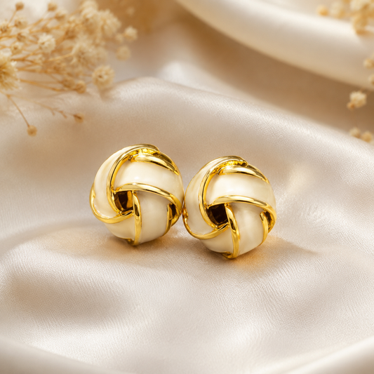Anti-Tarnish Gold Knot Studs for Women | Gemsilk