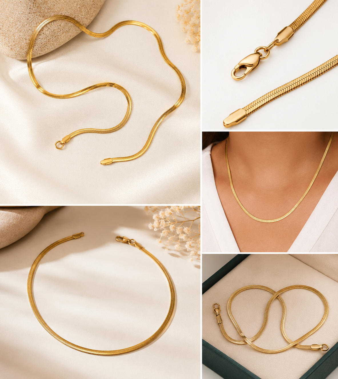 Snake Chain Necklace – Premium Gold Finish | Unisex